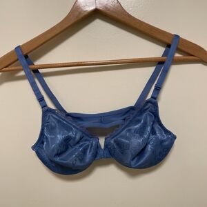 Vintage Bestform Bra 36b Unlined Blue Underwire Front Closure
